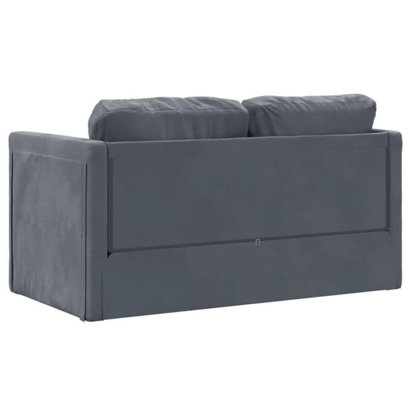 Golvbäddsoffa 2-i-1 mörkgrå 122x204x55 cm sammet