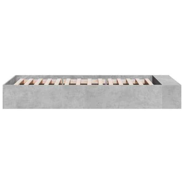 Sängram betonggrå 100x200 cm konstruerad trä