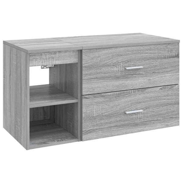 Badrumsmöbelset 2 pcs Grå Sonoma Konstruerat trä