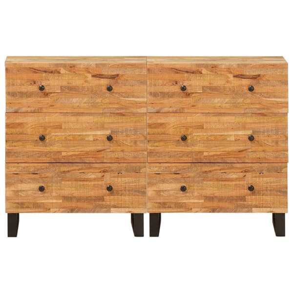 Sideboard 2 pcs Brun 60 x 33 x 75 cm Massivt mangoträ