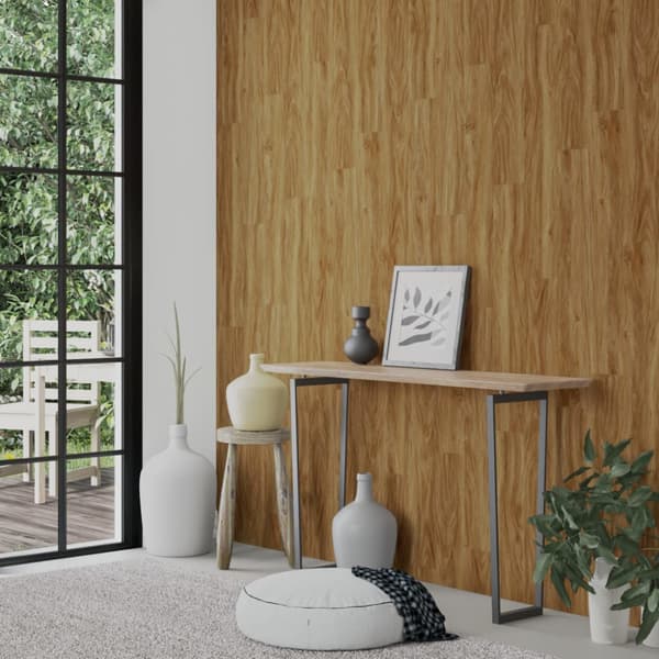 Väggpaneler träimitation brun PVC 4,12 m²