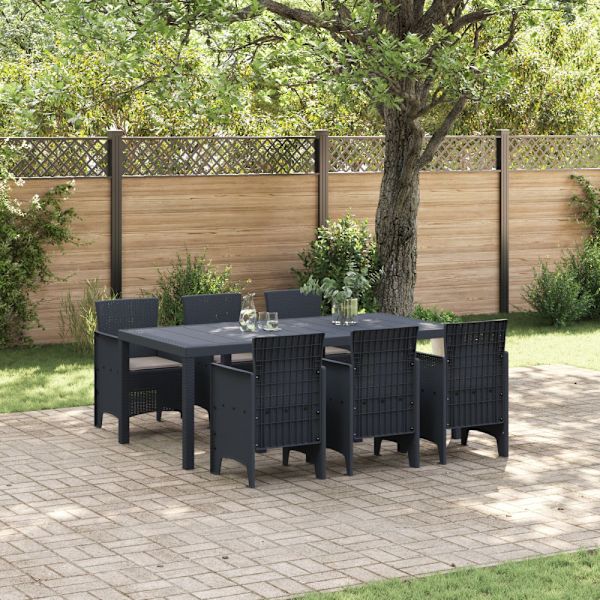 Trädgårdsmöbelset 7 pcs Antracit Polypropylen