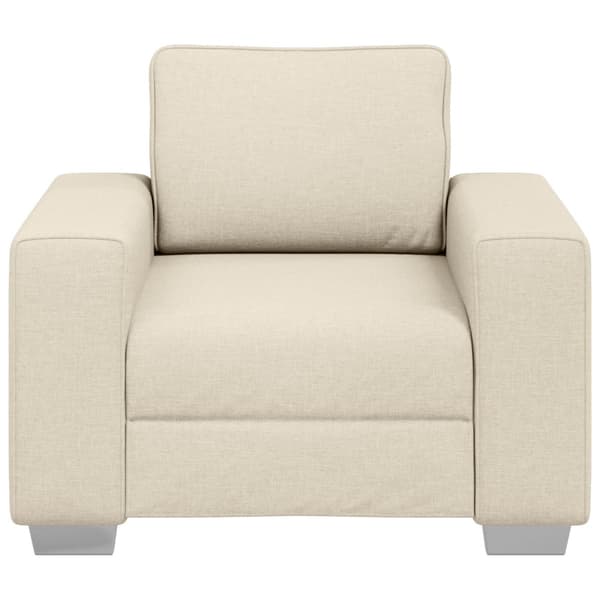 Soffstol Beige 100 cm Linnenblandad tyg