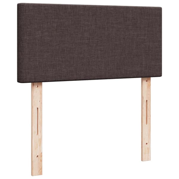 Ramsäng med madrass mörkbrun 80x200 cm tyg