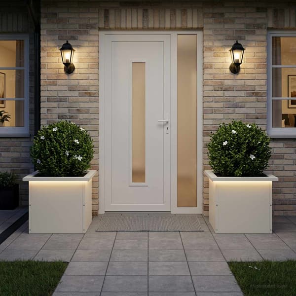 Odlingslåda med LED 2 st Vit 30 x 40 x 30 cm Stål