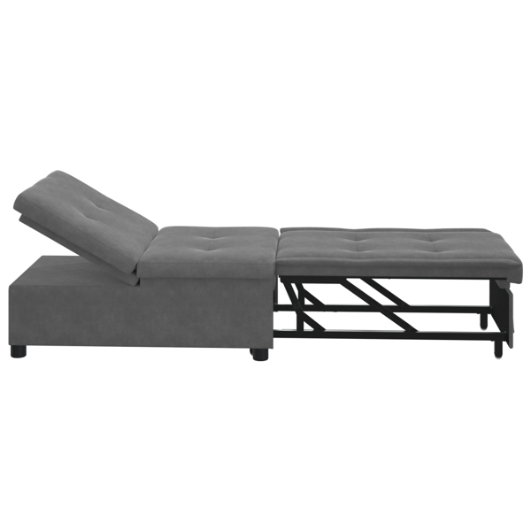 Pull Out Sofa Bed Mörkgrå 194 x 67 x 82 cm Mikrofiber