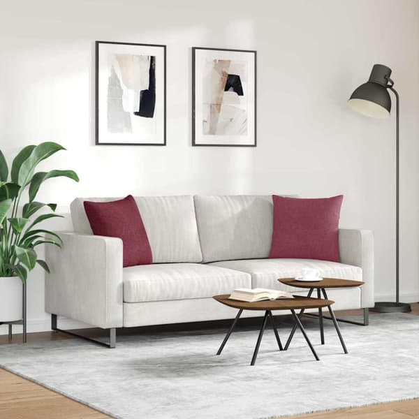 Sofakuddar 2 pcs Vinröd 45 x 45 cm tyg