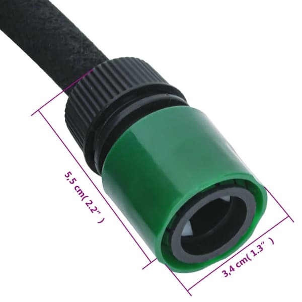 Fuktslang svart 0,6" 50 m gummi