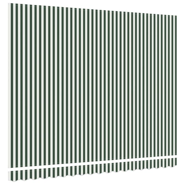Markisväv Grön och Vit 4 × 3,5 m Polyester