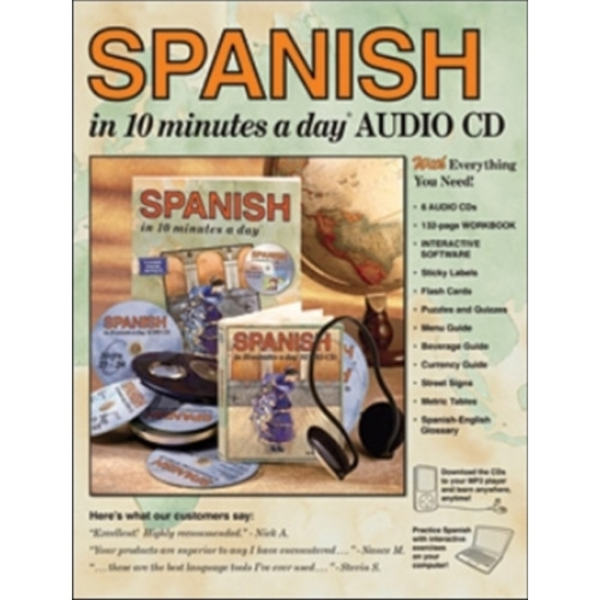 SPANISH in 10 minutes a day® BOOK + AUDIO (inbunden, spa)
