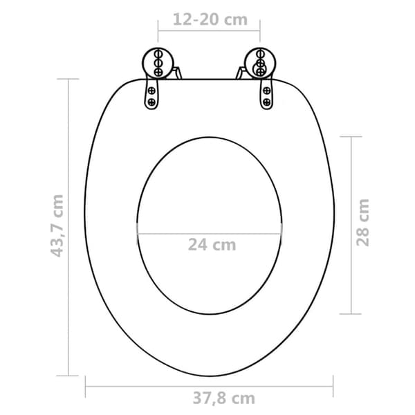 Toalettsitsar med lock 2 st MDF delfiner
