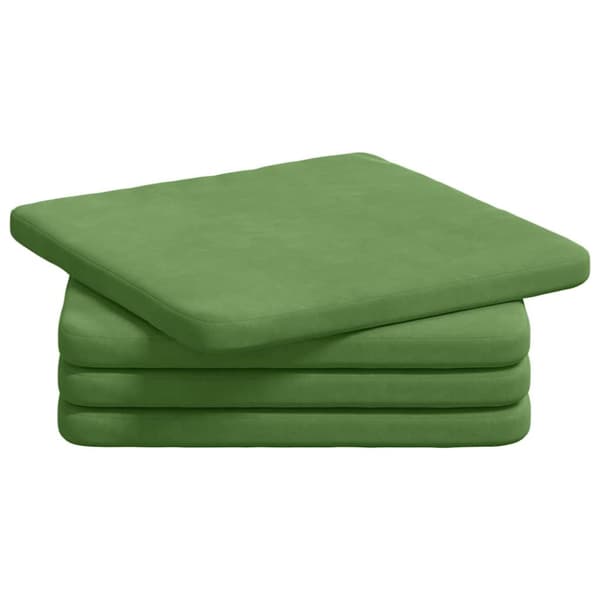 Sittkuddar 4 pcs Ljusgrön 40 x 40 x 3 cm Sammet