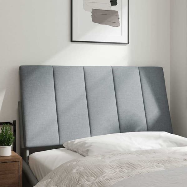 Headboard Cushion "Hanko" Light Grey 100 cm Fabric