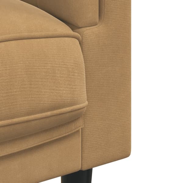 Soffa med kuddar 2-sits brun konstmocka
