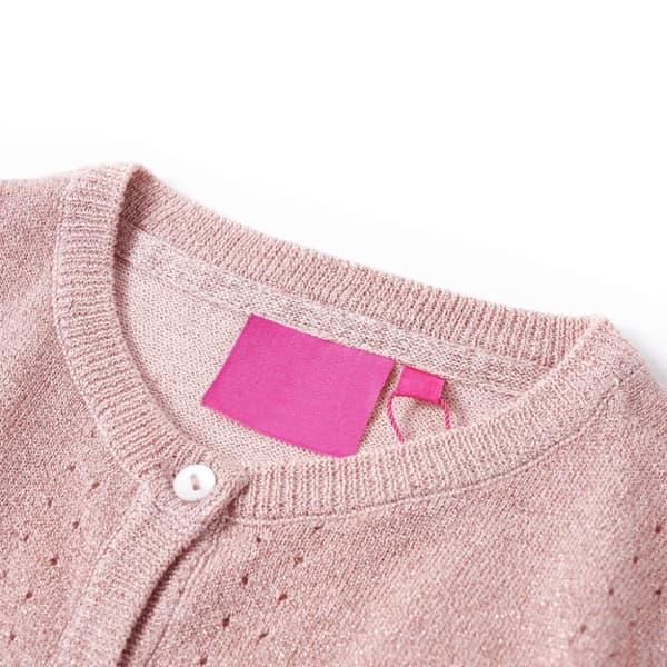Stickad kofta för barn mjuk rosa 104