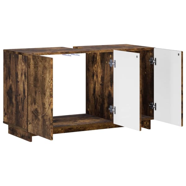 Badrumsskåp Rökt ek 101 x 41 x 58 cm Konstruerat trä
