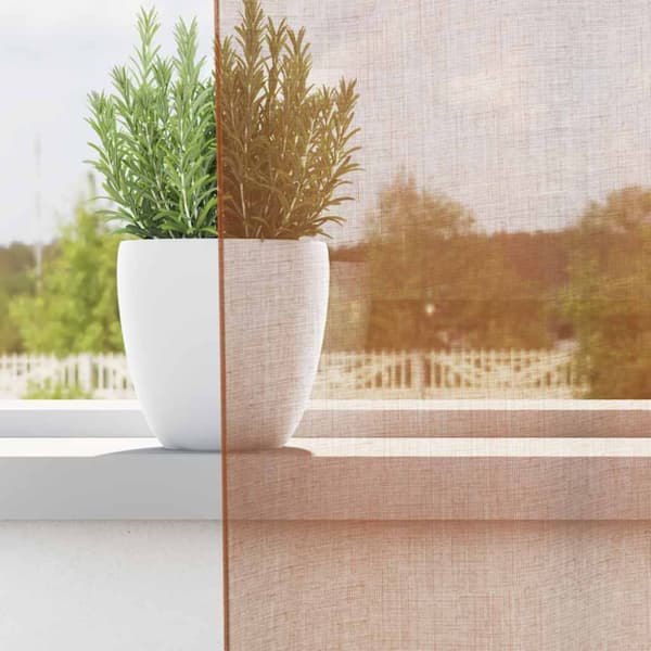 Voile gardiner med genomföringar 2 st terrakotta