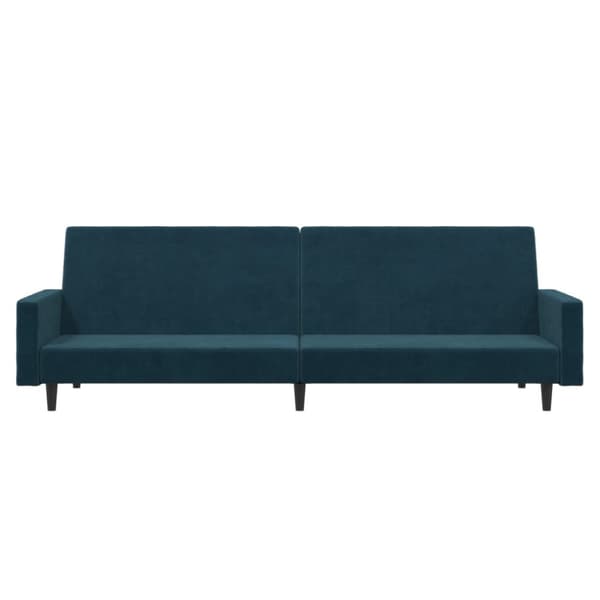 Bäddsoffa 2-sits blå sammet
