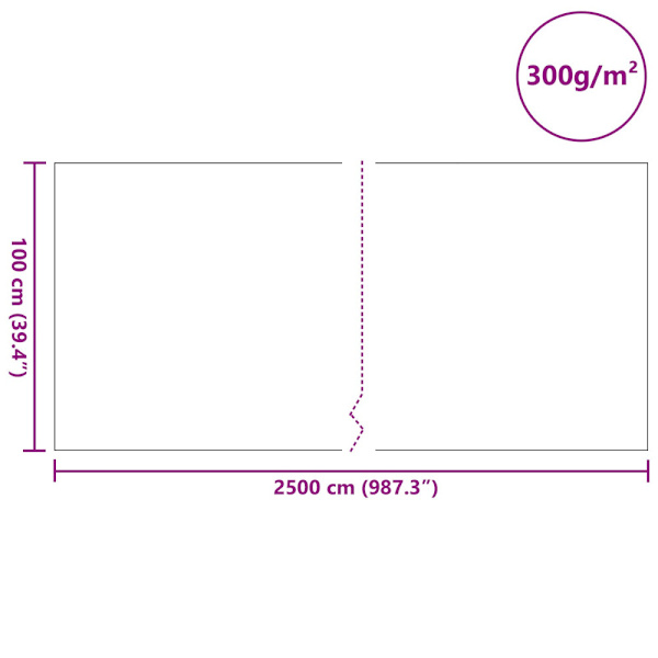Dammmadrass Grå 1 x 25 m Polyester och Bomull