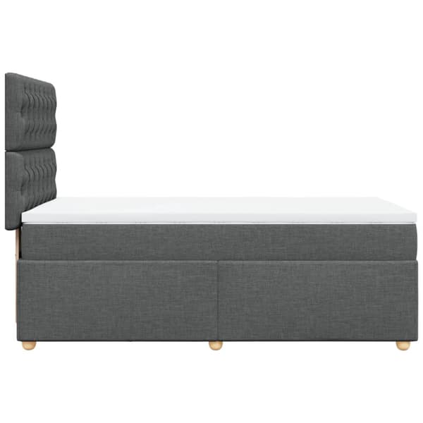 Ramsäng med madrass mörkgrå 90x190 cm tyg
