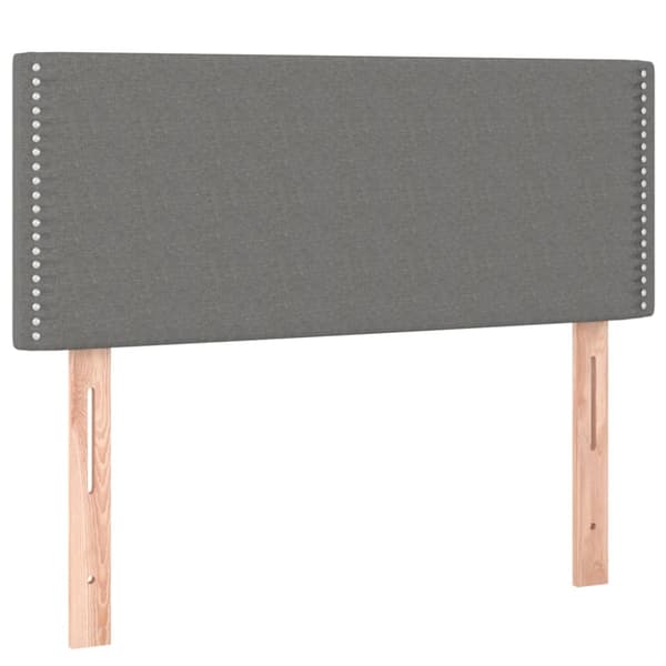 Ramsäng med madrass & LED mörkgrå 100x200 cm tyg