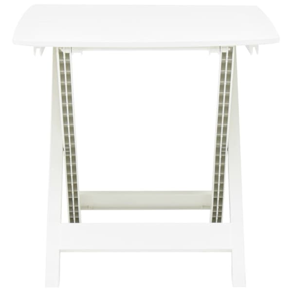 Hopfällbart trädgårdsbord vit 79x72x70 cm plast