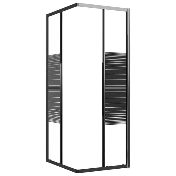 Duschkabin ränder ESG 90x70x180 cm svart