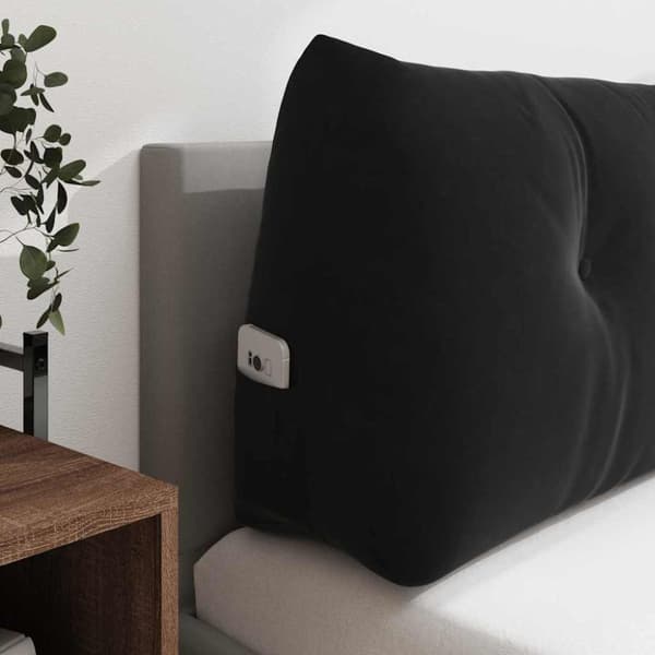 Ryggkudde Svart 100 x 24 x 50 cm Sammet