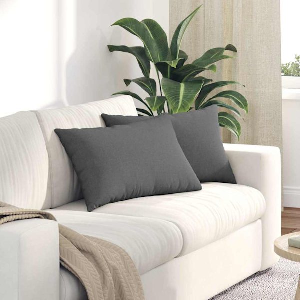 Sofakuddar 2 pcs Mörkgrå 60 x 40 cm tyg