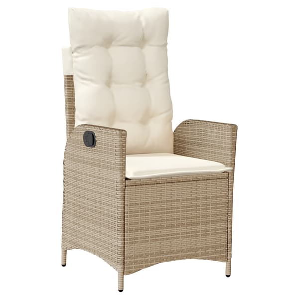 Trädgårdsmöbelset med kudde 5 pcs Beige konstrotting
