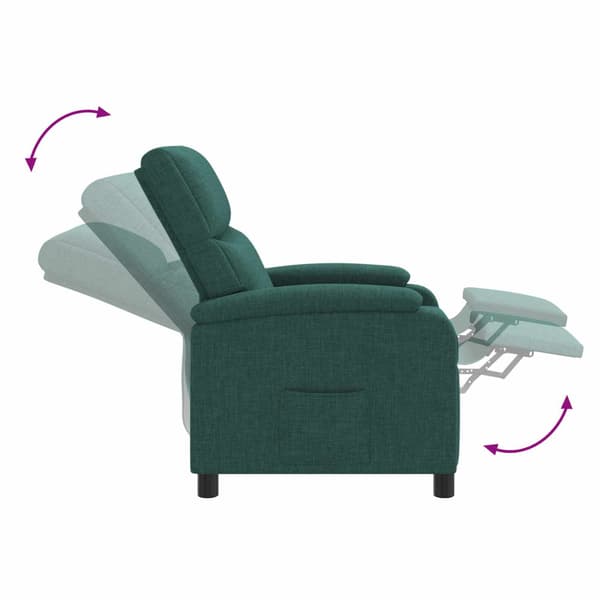 Massagefåtölj Mörkgrön Tyg