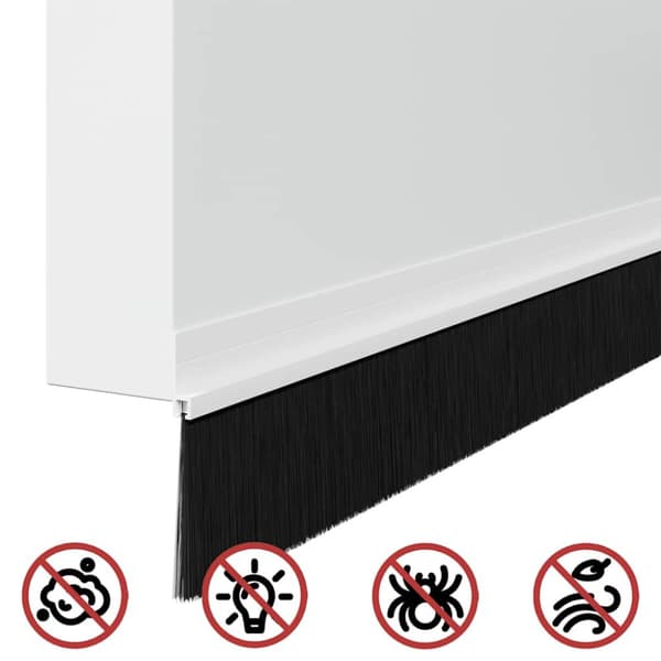 Självhäftande dörrborstlist 2 pcs Vit 100 cm Aluminiumlegering