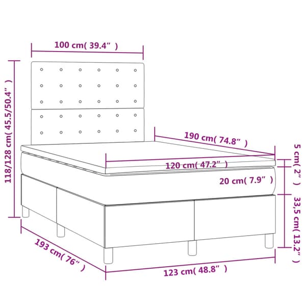 Ramsäng med madrass svart 120x190 cm sammet
