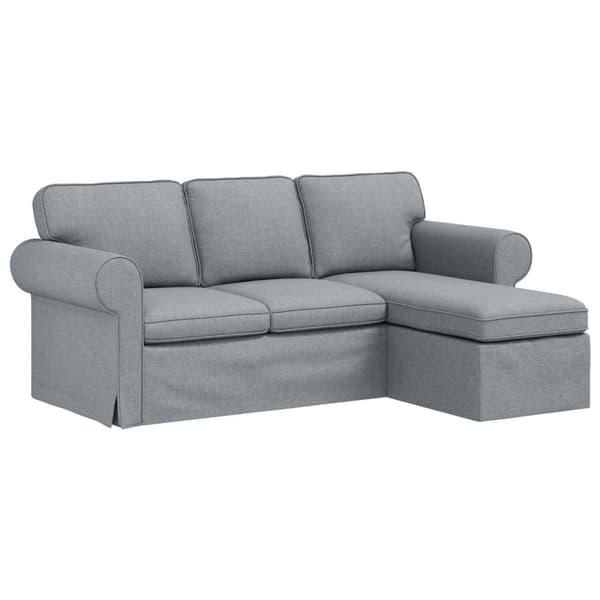 Soffa Ljusgrå 195 x 138 x 80 cm tyg
