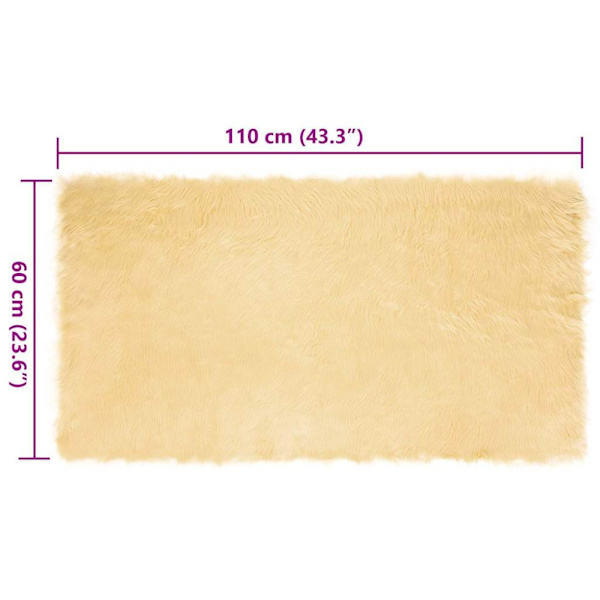 Fuskfäll matta TAFALLA Gräddvit 60 x 110 cm Polyester