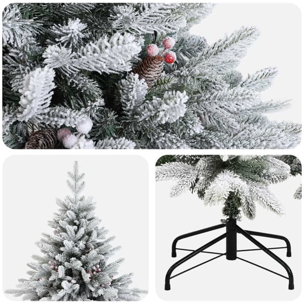 Plast Hingad Julgran 150 cm PVC och metall Grön och Vit