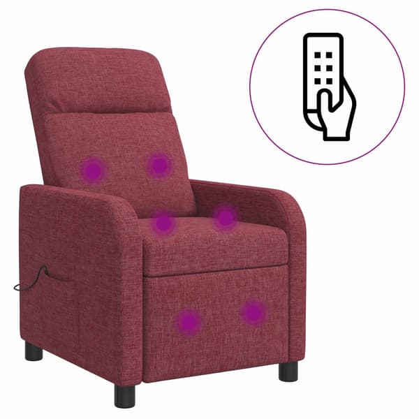 Massagefåtölj Vinröd Tyg