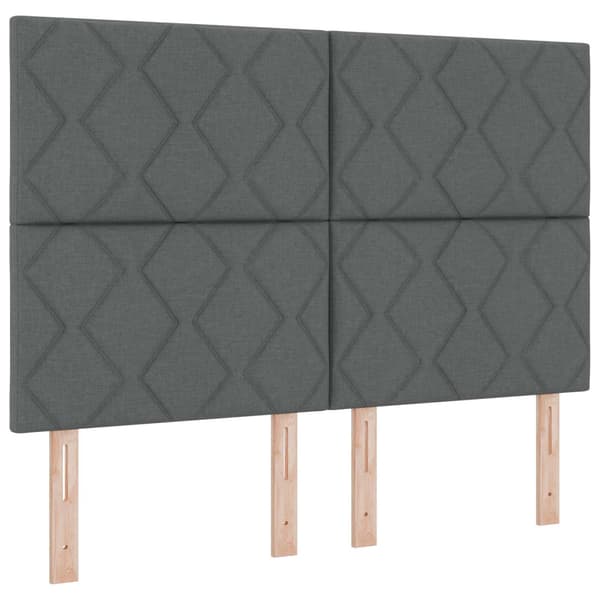 Ottoman-säng med madrass och LED Mörkgrå 140 x 190 cm Tyg
