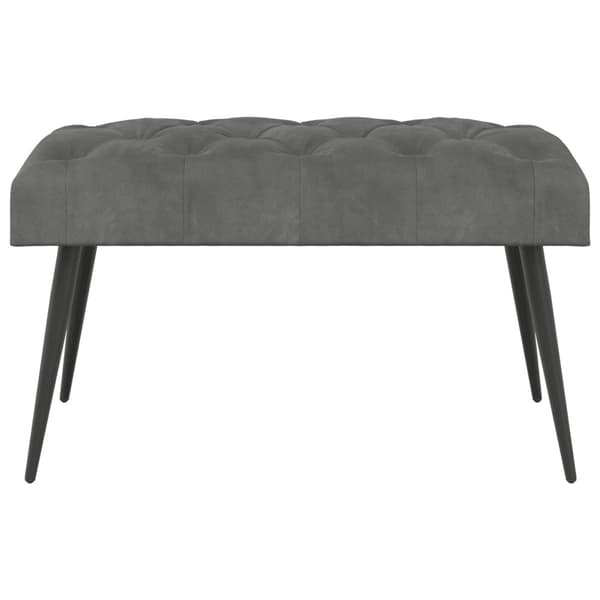 Bänk med knappar Mörkgrå 80 x 40 x 46 cm Sammet