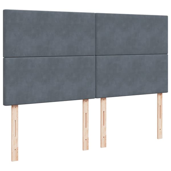 Ramsäng med madrass mörkgrå 200x200 cm sammet