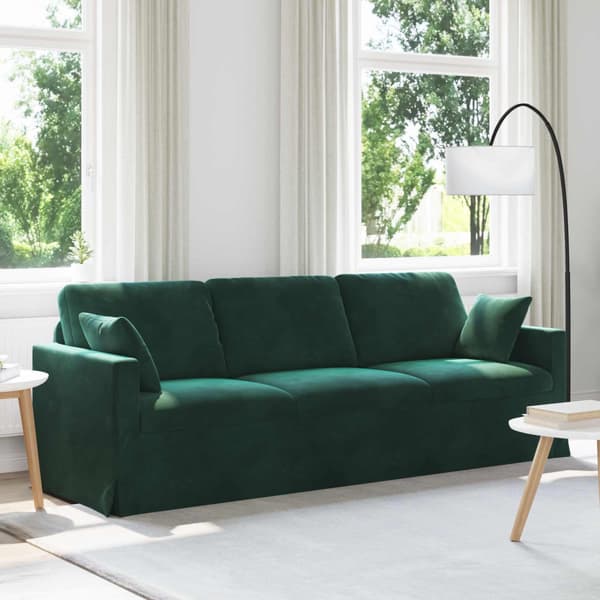 Soffa Mörkgrön 228 x 78 x 80 cm Sammet