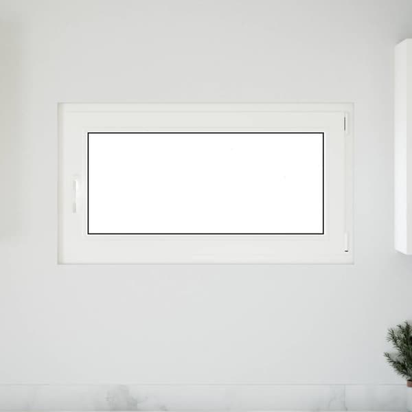 Källarfönster RISOR Vit 110 x 50 cm PVC och glas