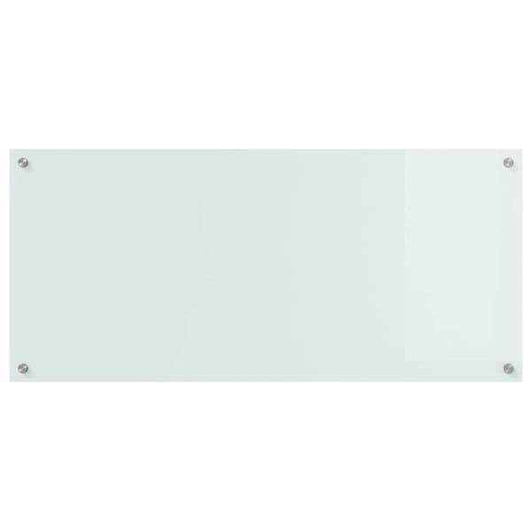 Köksskydd 2 pcs Vit 110 x 50 cm härdat glas