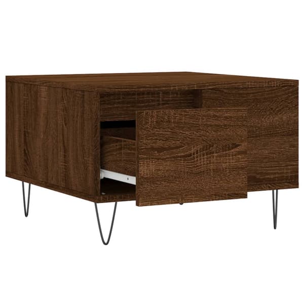 Soffbord brun ek 55x55x36,5 cm konstruerat trä