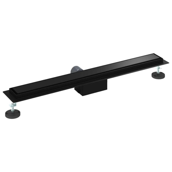 2 i 1 Duschavlopp Svart 70 cm Rostfritt Stål 304