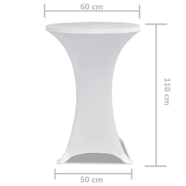 Överdrag till ståbord Ø 60 cm vit stretch 2 st