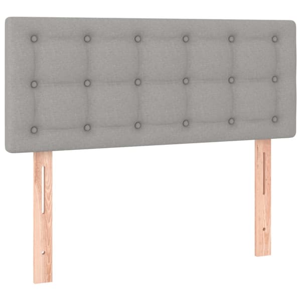 Ramsäng med madrass ljusgrå 90x190 cm tyg