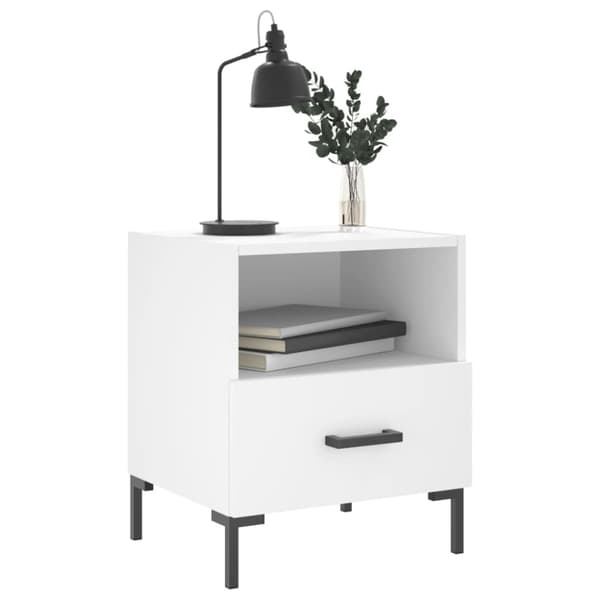 Sängbord 2 st vit 40x35x47,5 cm konstruerat trä