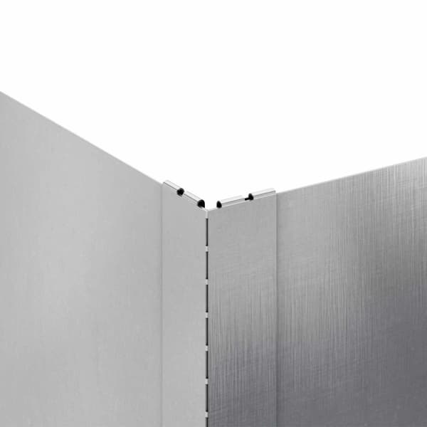Kant för gräsmatta 4 st 60 x 60 x 20 cm Stål Silver