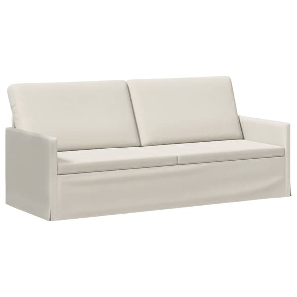 3-sitssoffa Gräddvit 190 x 81 x 82 cm Sammet (V)